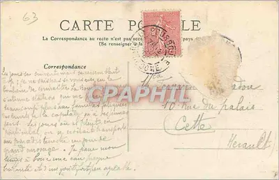 La Bourboule — Fachada do Estabelecimento — A Auvergne, n°472 — Verso