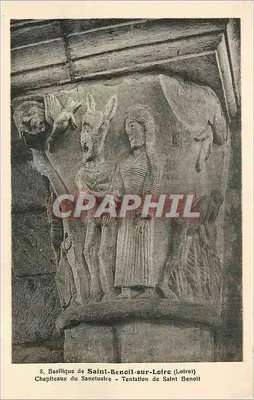 Basílica de Saint-Benolt-sur-Loire - Capitéis do Santuário - Tentação de São Benedito