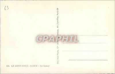 Mont-Dore - Sancy — widok z zimowej stacji narciarskiej — Résal-Photo, 44 rue Letellier, Paris 15e — Rewers