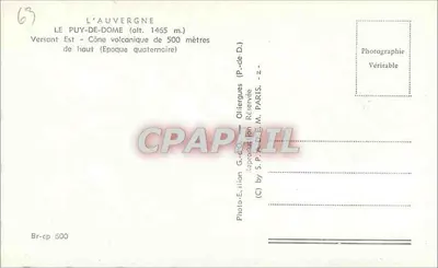 Le Puy-de-Dôme — Ladera Este — Colina volcánica de 500 metros — Photo-Edition G.-D.O. París — Reverso