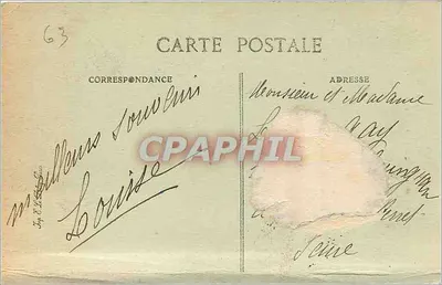 Montdore — Jeden z Rochers du Sancy — Wydawca: C. P. Montdore, nr 2756 — Rewers