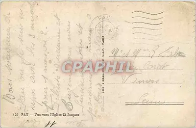 Pau — Widok ku kościołowi św. Jakuba — C.A.P. Paris — Rewers