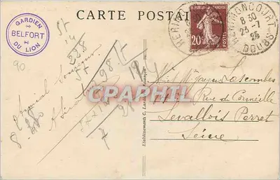 Belfort — Zamek i Lw — Wyd. C. Léa, nr 16086 — Rewers