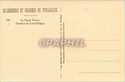Grand Trianon — Pokój Louisa Filipa — Wydawnictwo Sztuki YVQN, Paryż — Rewers