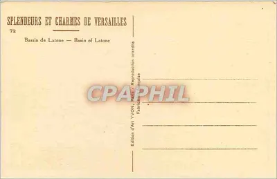 Bacia de Latona — Versailles — Edição de Arte YVON — Verso