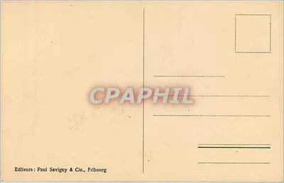 Morat — Wewnętrzne fortece — widok z korytarza pokrytego dachówkami — Paul Savigny & Cie, Fryburg, nr 994 — Rewers