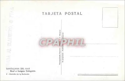 Santillana del Mar — detalhe da fachada — Huesca, F. Novarro — Verso