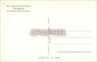 Hendaye-Plage (B.P.) — Vista geral — L. Chatagnoeu, Bordeaux — Verso