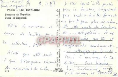 Paris - Les Invalides — Túmulo de Napoleão — Estel — Verso