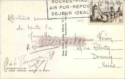 A Dama Jehanne — Roches-Fins — Foto Collin, Nièvre, n°1039 — Verso