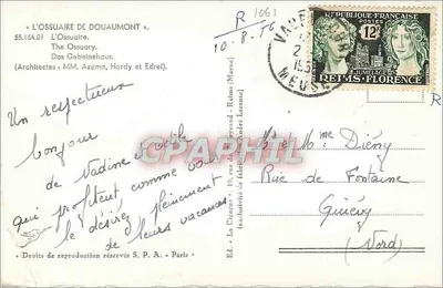O Ossuário de Douaumont — Monumento nacional — Éd. La Cigogne — Verso