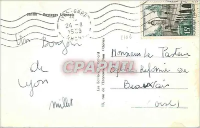 Lyon — Carte postale panoramique avec 8 vues — Les Éditions Collard — Verso