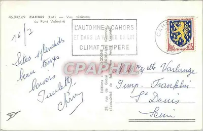 Most Valentré — Cahors (Lot) — Wydawnictwo « La Gîogne » — Rewers