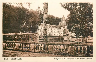 Brantôme — A Igreja e a Abadia vistas do Jardim Público — LL.9 — Editor