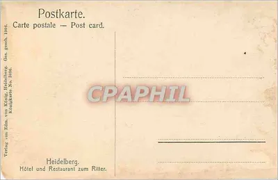 Hotel e Restaurante zum Ritter — Heidelberg — Verlag von Edm. von König, Heidelberg, N° 3086 — Verso