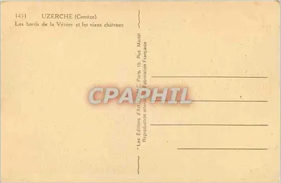 Uzerche (Corrèze) — As margens do rio Vézère e os velhos castelos — Les Éditions d'Art Marcel, Paris — Verso