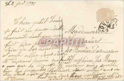 Bom Ano — decoração floral e paisagem marítima — Déde, n°1764 — Verso