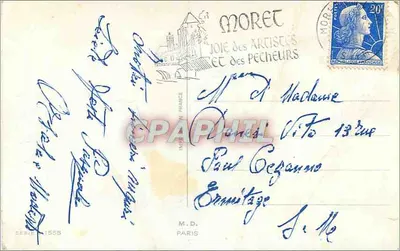 Dois filhotes sobre galho de flores — Felizes Páscoas — Moret, série 1555 — Verso
