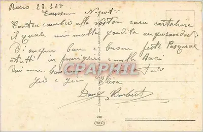 Anjo e anjo com galhos — Buona Pasqua — editor desconhecido, n° de série 739 — Verso