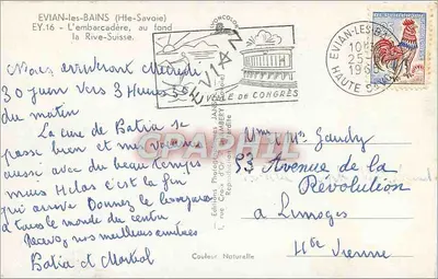 Évian-les-Bains — view of the dock with steamboat — Éditions Photographe Jambery — Back