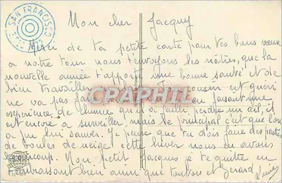 Oiseau et branches de sapin — Bonne et Heureuse Année — C. Vézé, n°4 — Verso