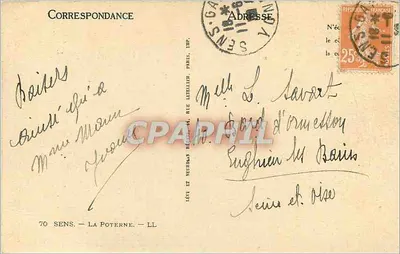Drzwi Poterne — Sens — wydawca Lévy et Neudard, nr LL — Rewers