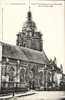 Mortagne (Orne) — Igreja de Nossa Senhora antes do incêndio do 2 de julho de 1887 — Editor A. Maillaut, n°16