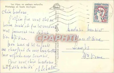 Alpy w naturalnych kolorach — Wiosna na wysokiej górze — Wydawca Kodak, n°38-8 — Rewers
