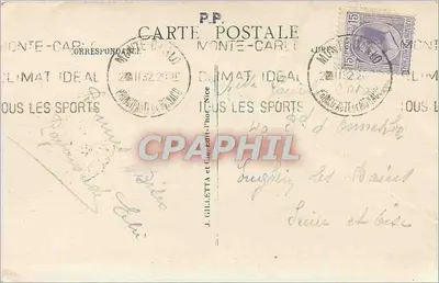 Monako — Pałac Książęcy i Głowa Psia — J. Gilletta, Nice, n°721 — Rewers