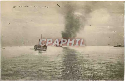 Lago Léman — Navios a vapor no horizonte — L. Fauraz, editor em Annemasse (Alta Saboia) — Verso