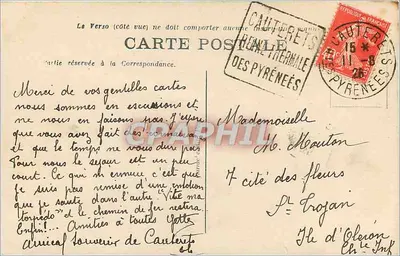 Cauterets (H.-P.) — Cascata del Cerisey — C.C. - 12 — Verso
