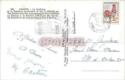 Lourdes — Bazylika i podziemna Bazylika św. Piusa X (200x80 m) — Wydawnictwo Doucet — Rewers