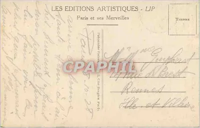 Paris - Le Dôme des Invalides — éditeur LIP, série T2 — Verso