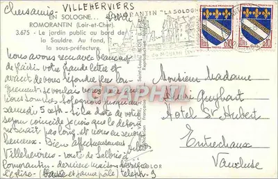 Villeneuve-sur-Loire — Jardim público à beira da Sauldre — editor Valoire — Verso