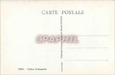 Toul - Claustro de Saint-Gengoult — editor S.G.D.G. n° 103 — Verso
