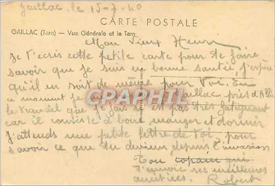 Gaillac (Tarn) — Vista Geral e o Tarn — Cim — Verso