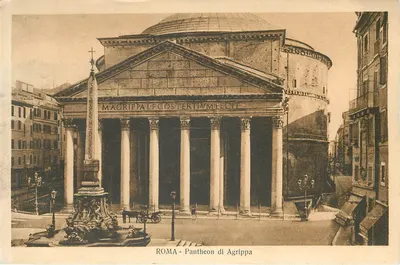 Roma - Panthéon d'Agrippa — widok frontonu i kolumnady —