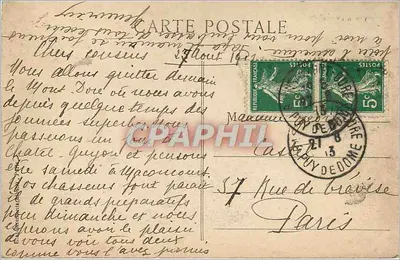 Mont Dore — Ansicht des Pic du Sancy — Verlag E.A. n°761 — Rückseite
