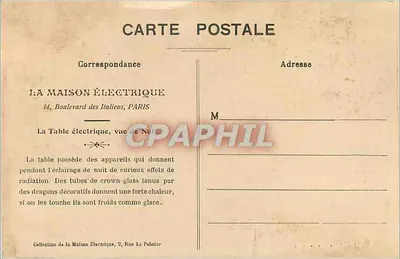 Elektryczna stołowa, widok nocny — La Maison Électrique, 14, Boulevard des Italiens, Paryż — Rewers