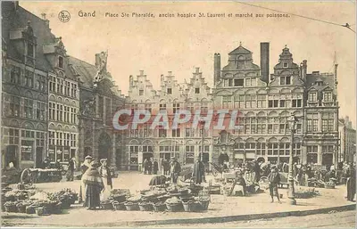 Gand - Praça Santa Pharaide, antigo hospício de São Luís e mercado de peixe