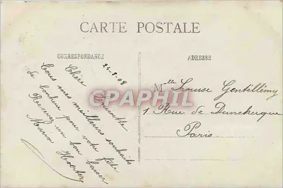 Fille en robe fleurie tenant un bouquet — Aujourd'hui Sainte Louise — J.H. éditeur — Verso