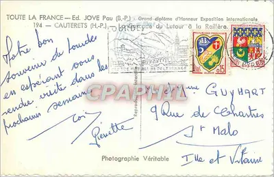 Wodospad Lutour — Cauterets — Wyd. JOVE Pau (B.P.) — Rewers