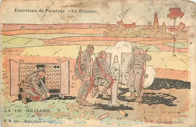 Exercícios de Pontaria — Um Rigodon — LA VIE MILITAIRE, E.R. Paris, Modelo depositado n° 14877