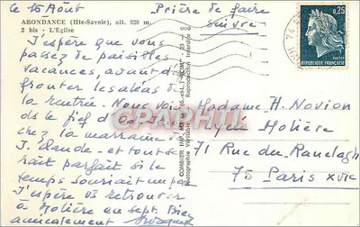 Abondance (Haute-Savoie) — Kościół — Imp. Maillard (S.-et-L.) — Rewers