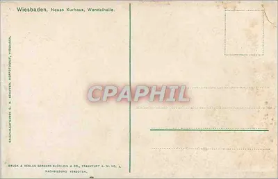 Wiesbaden, Neues Kurhaus, Wandelhalle — wydawca C. H. Schiffer, Wiesbaden — Rewers
