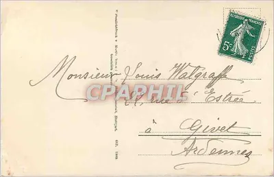 Bouquet de fleurs — Paris, 23 août 1909 — Éditeur Louis — Rewers