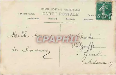 Menina com traje de inverno e coroa de louro — Boa Ano — A.N. Paris, n°823 — Verso