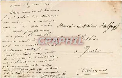 Arranjo de rosas — em um vaso em forma de moinho — editor não identificado, número de série 1308 — Verso