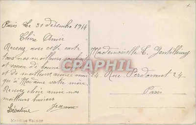 Para w strojach wieczorowych — Szczęśliwy Nowy Rok 1904 — wydawca M.C. nr 44 — Rewers