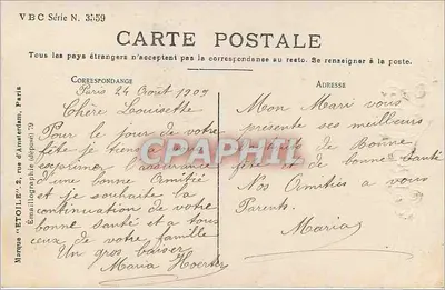 Santa Louise — Editor VBC, Série N° 3559 — Verso
